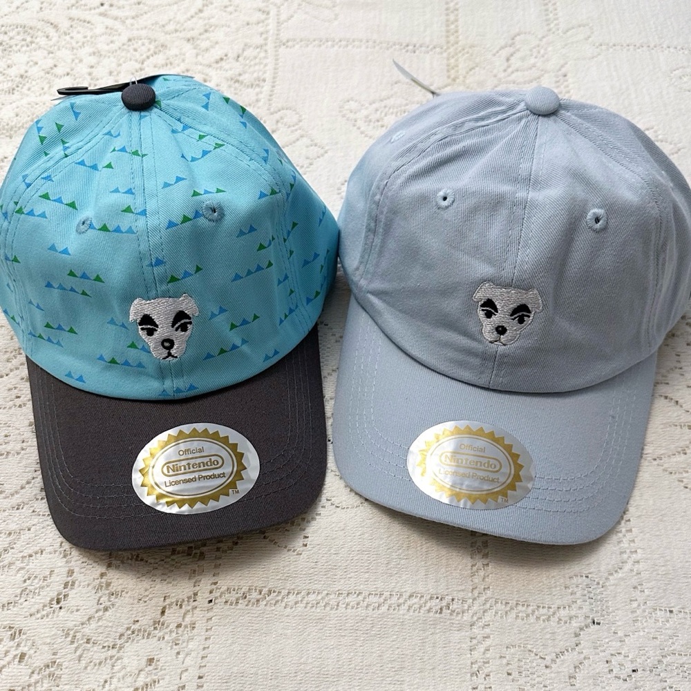 New Nintendo Animal Crossing K.K. Slider Baseball Cap Hat Bundle Set / Lot of 2